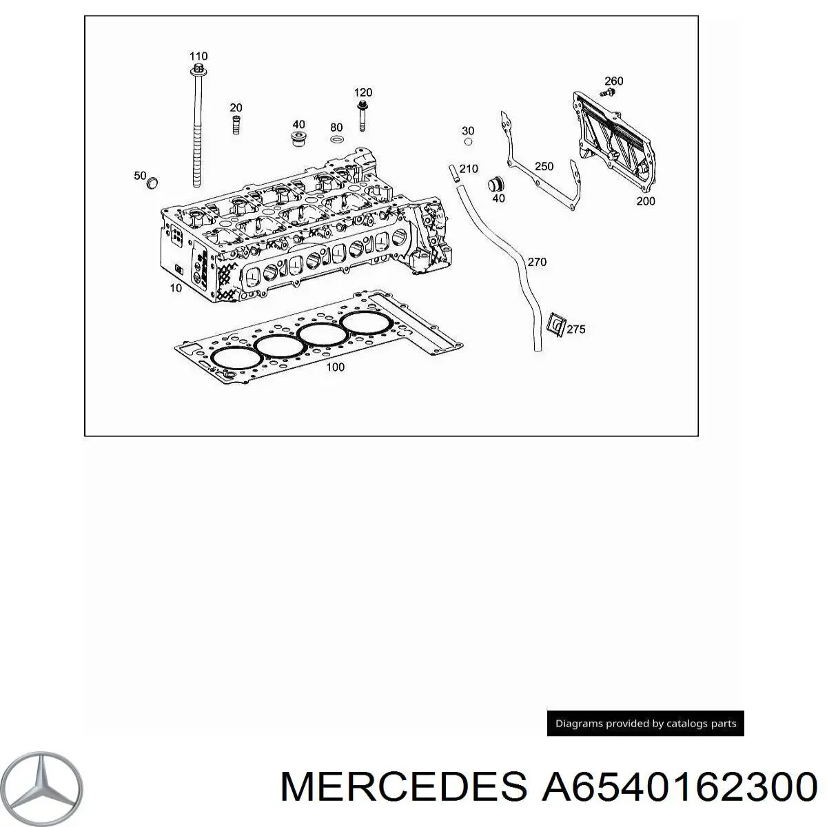 A6540162300 Mercedes прокладка передньої кришки двигуна, верхня