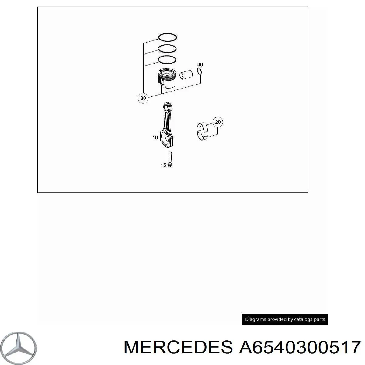 Купити A6540300517 Mercedes Поршень в комплекті на 1 циліндр, STD