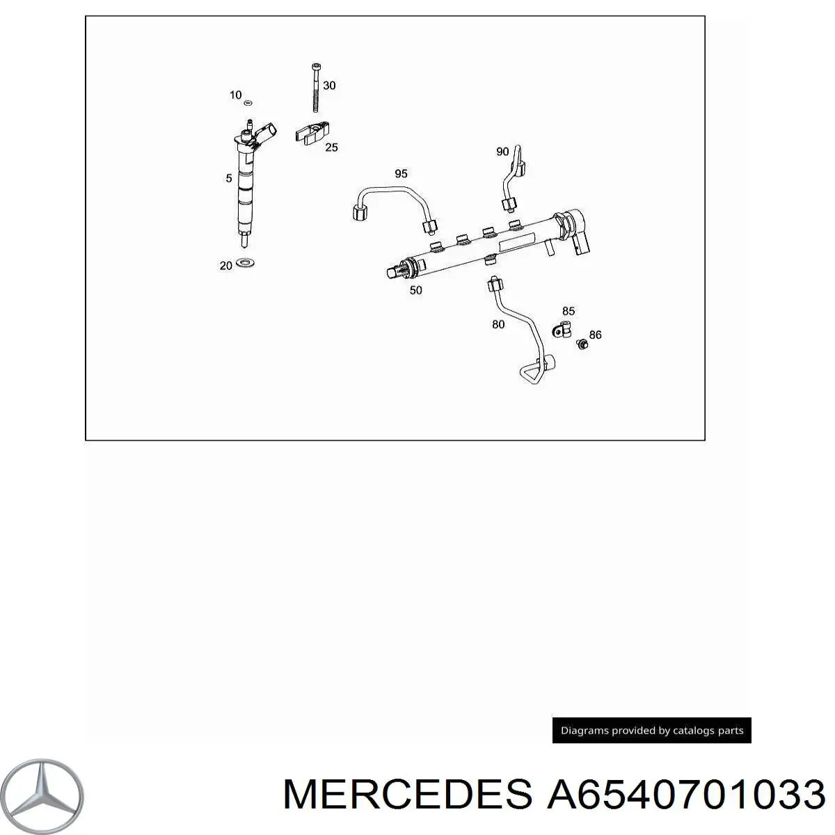 Трубка паливна, від ПНВТ до паливної рейки Mercedes A6540701033 ціна, від 20.25 USD