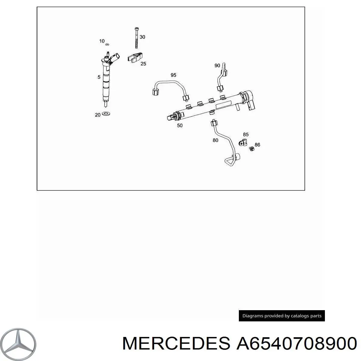 A6540708900 Mercedes Трубка паливна форсунки 1-го циліндру
