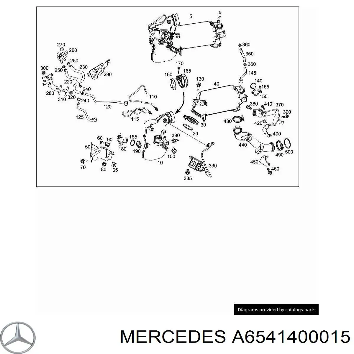 Фільтр системи відпрацьованих газів Mercedes A654140280080 ціна, від 265.38 USD