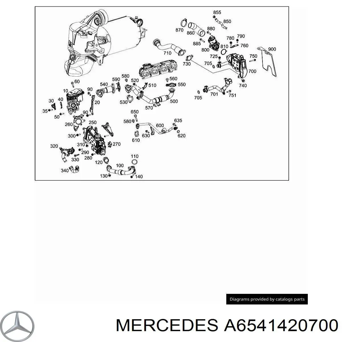 A6541420700 Mercedes Прокладка холодильника EGR системи рециркуляції газів