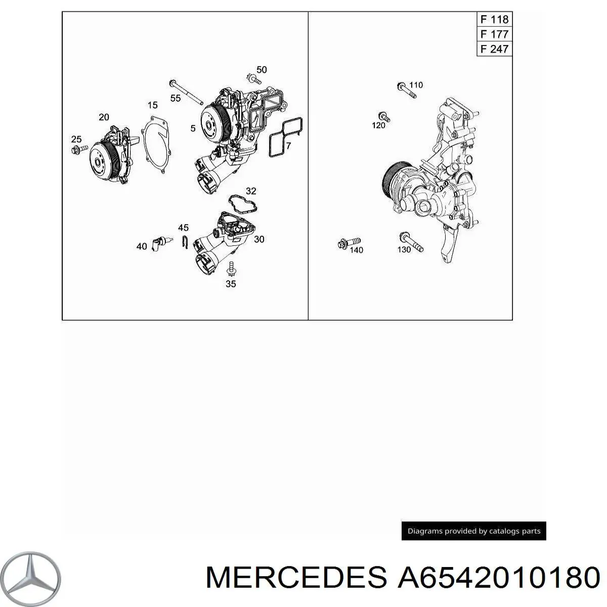 6542010180 Mercedes прокладка водяної помпи