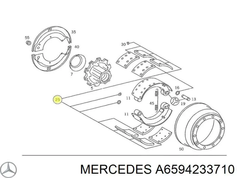 A6594233710 Mercedes Накладка гальмівна задня (TRUCK)