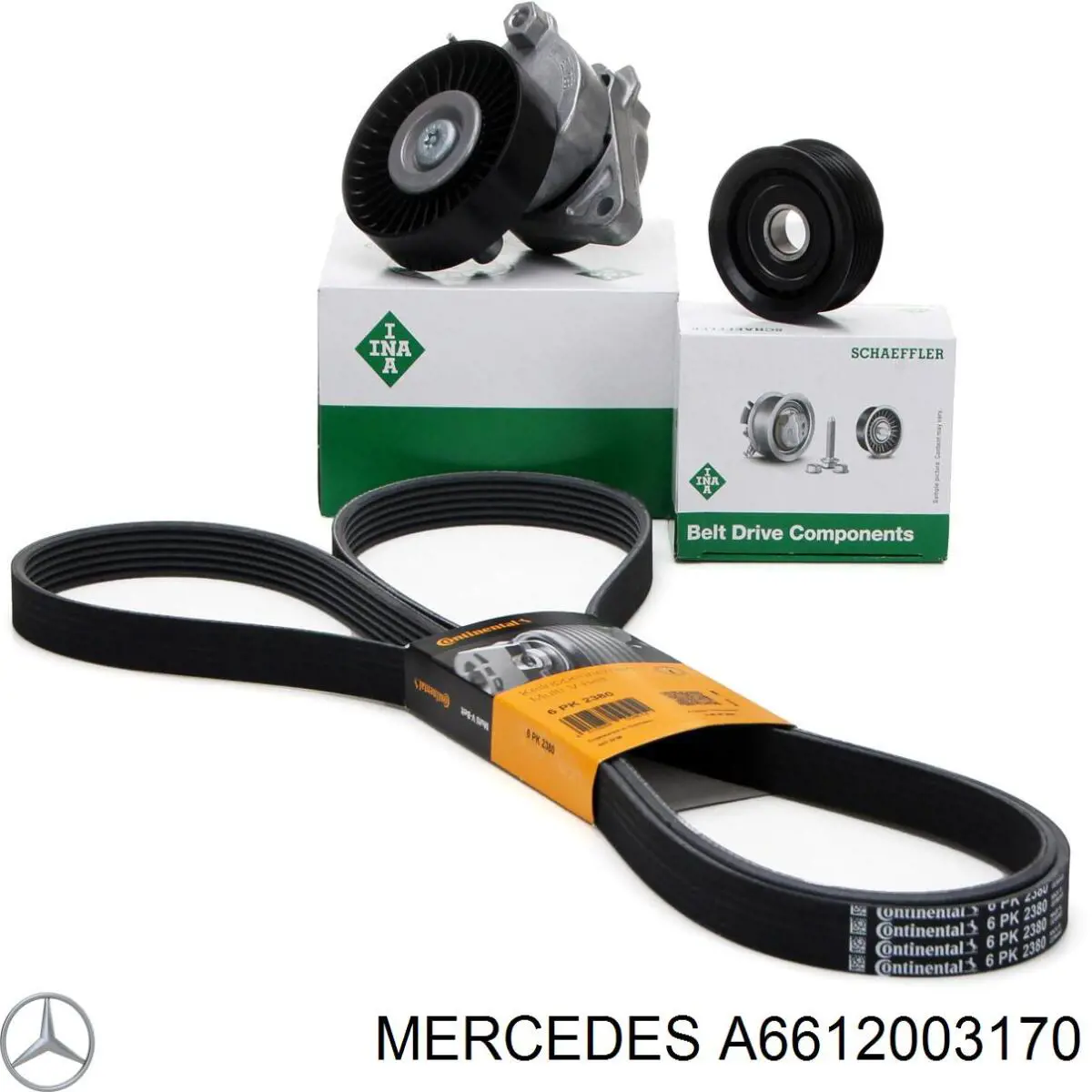 Ролик приводного ременя, паразитний Mercedes A6612003170 ціна, від 10.78 USD