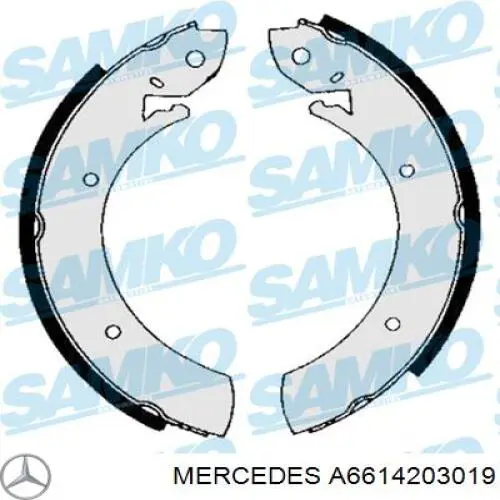 A6614203019 Mercedes Колодки гальмівні задні, барабанні