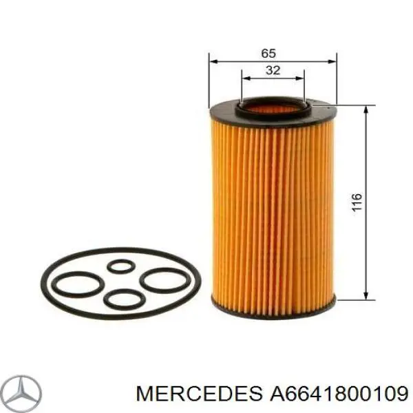 Фільтр масляний A6641800109 Mercedes