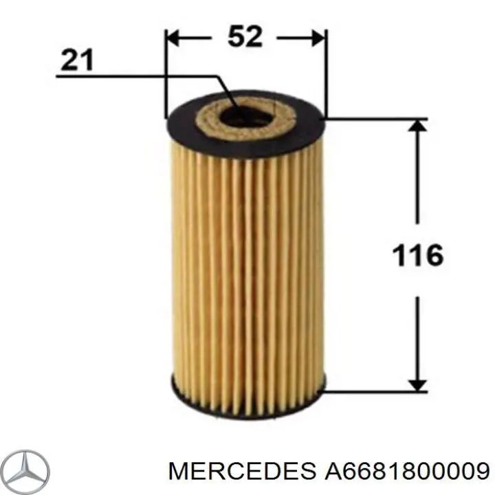 Фільтр масляний A6681800009 Mercedes