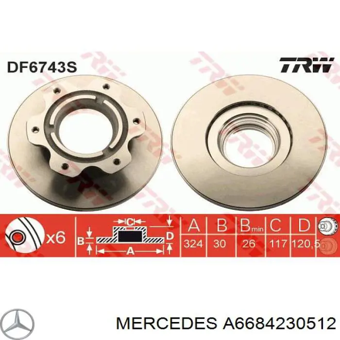 A6684230512 Mercedes Дискові гальма