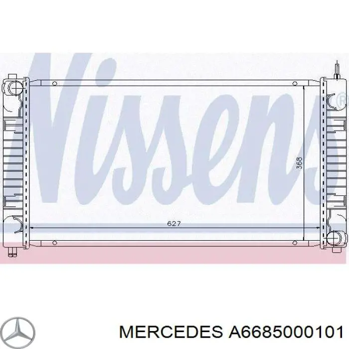 Радіатор охолодження двигуна A6685000101 Mercedes