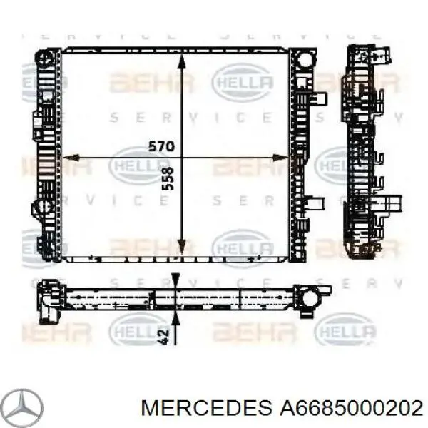 Радіатор основний Mercedes A6685000202 ціна, від 372.46 USD