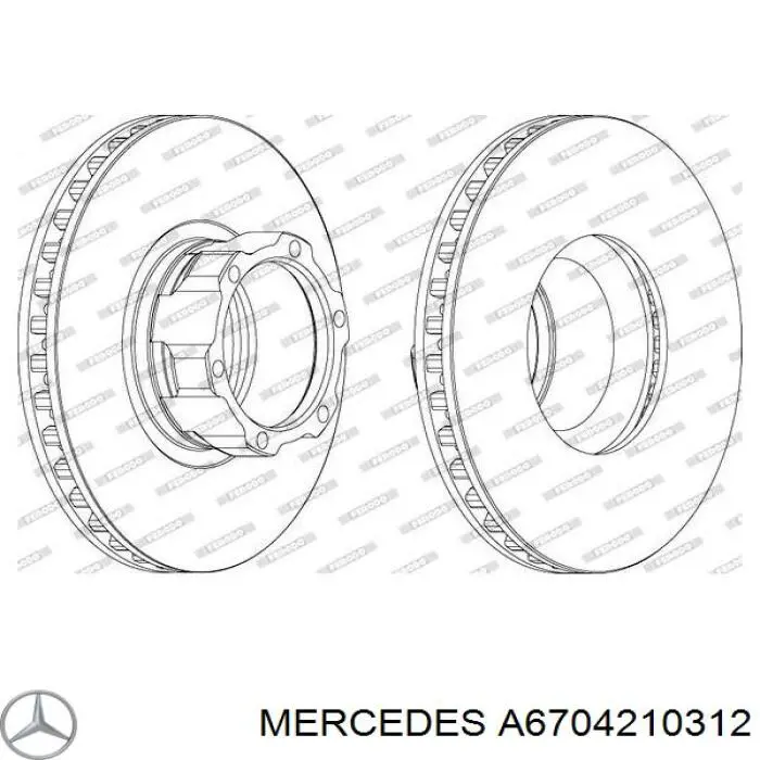 Диск переднього гальма Mercedes A6704210312 ціна, від 60.52 USD