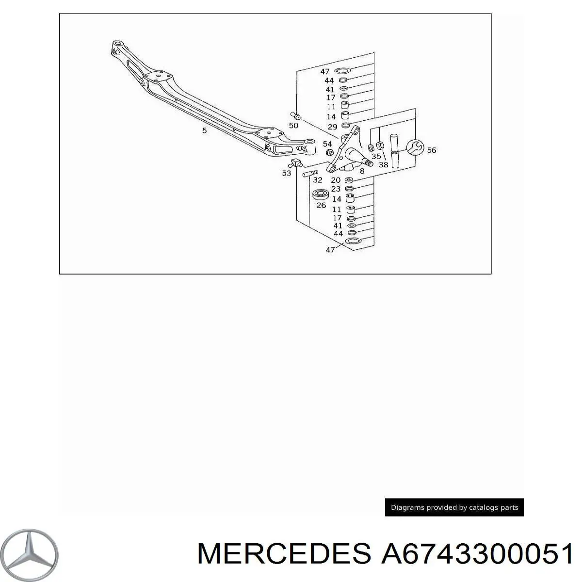 Підшипник шкворня Mercedes A6743300051 ціна, від 242.09 USD