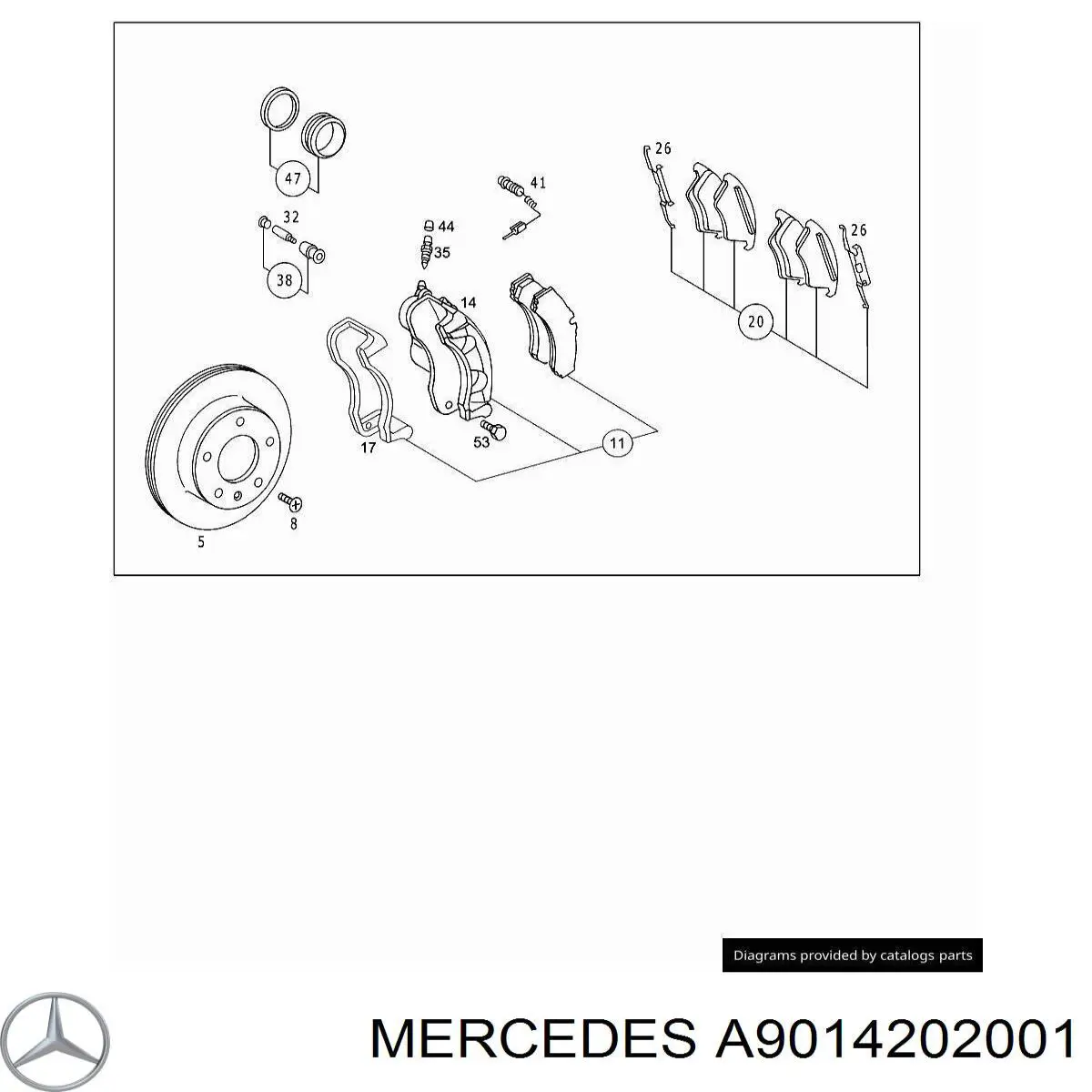 A9014202001 Mercedes супорт гальмівний передній лівий