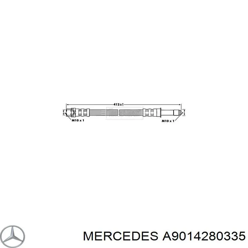 Шланг гальмівний задній A9014280335 Mercedes
