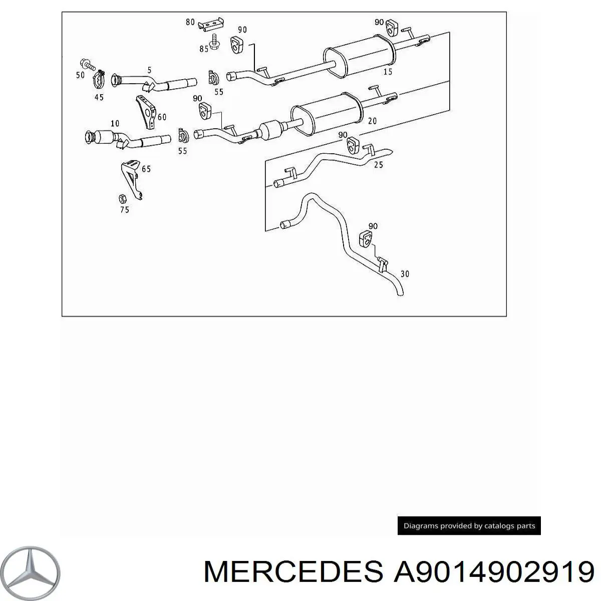 A9014902919 Mercedes Глушник, середня і задня частина