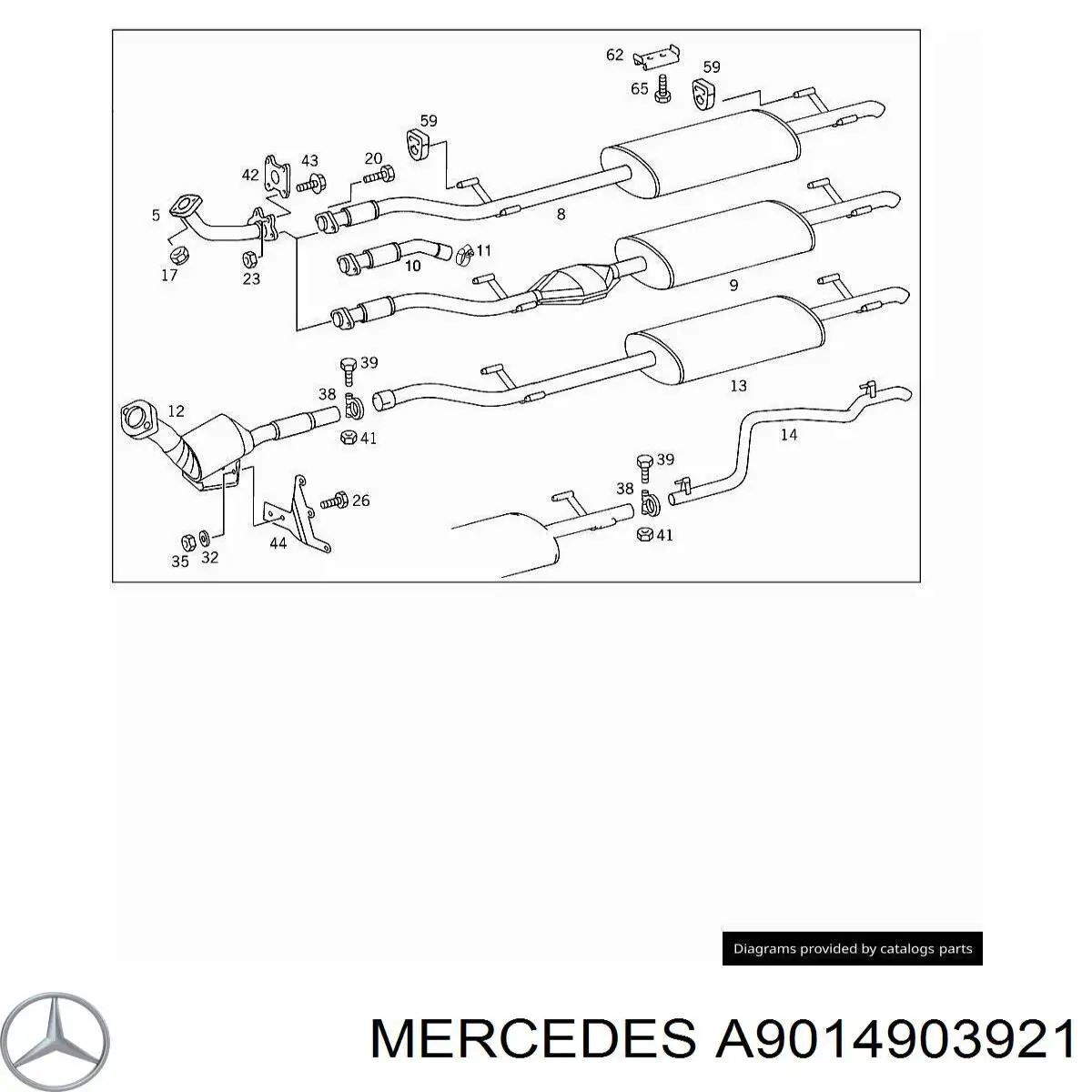 A9014903921 Mercedes глушник, задня частина