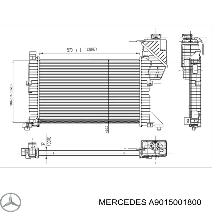 Радіатор A9015001800 Mercedes