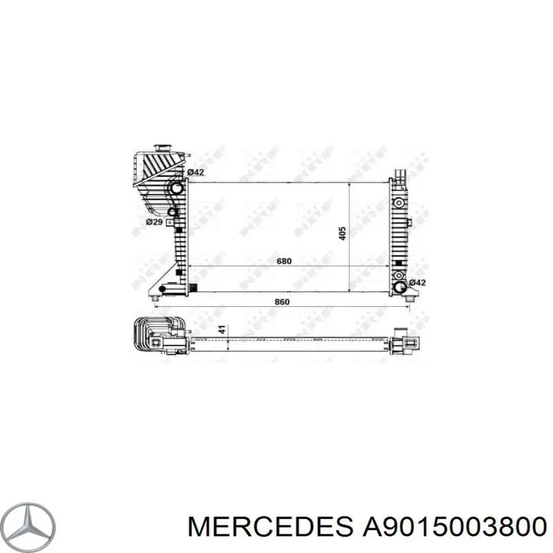 A9015003800 Mercedes Радіатор охолодження двигуна