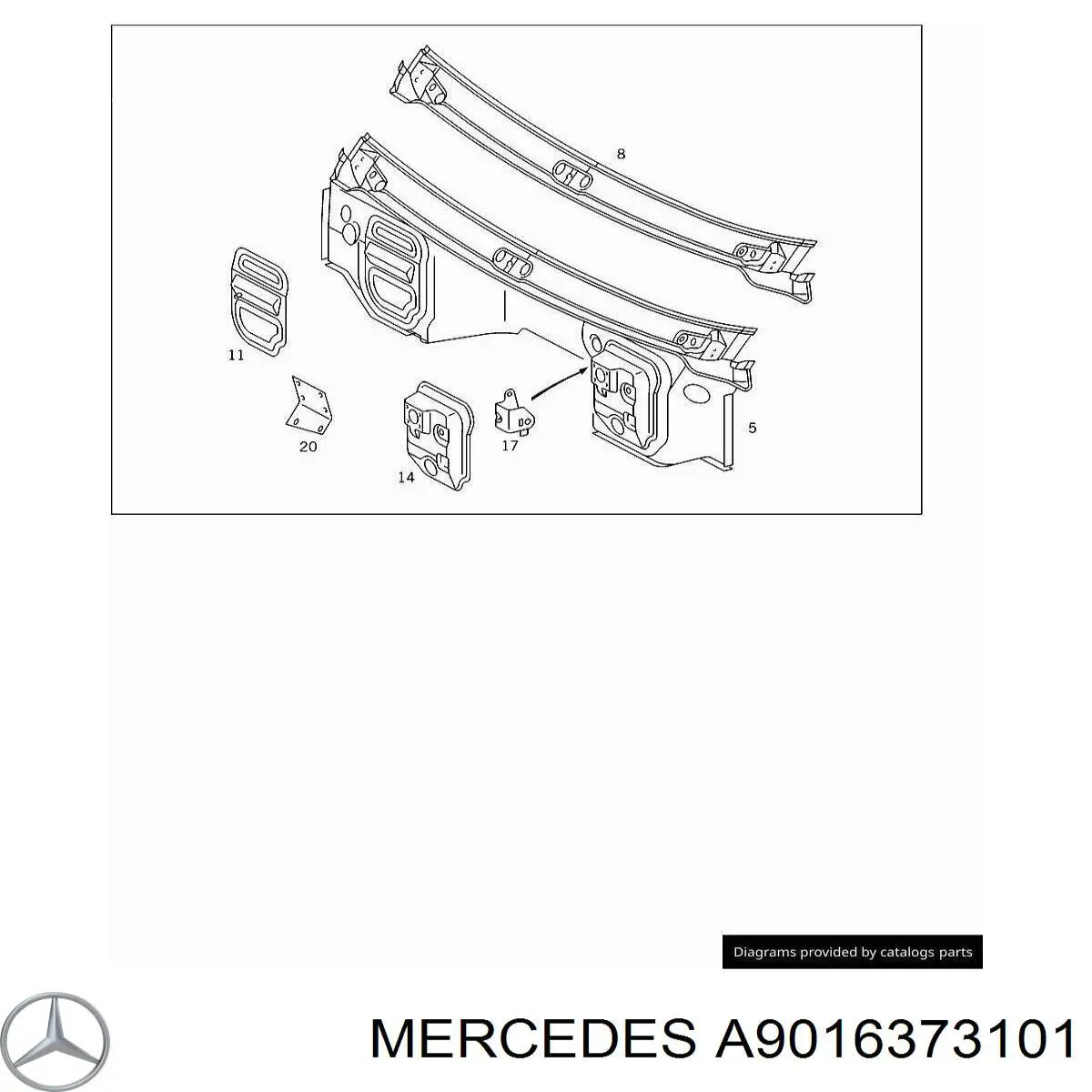 A9016373101 Mercedes крило переднє праве