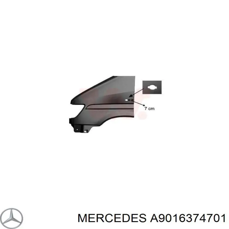 A9016374701 Mercedes Крило переднє праве