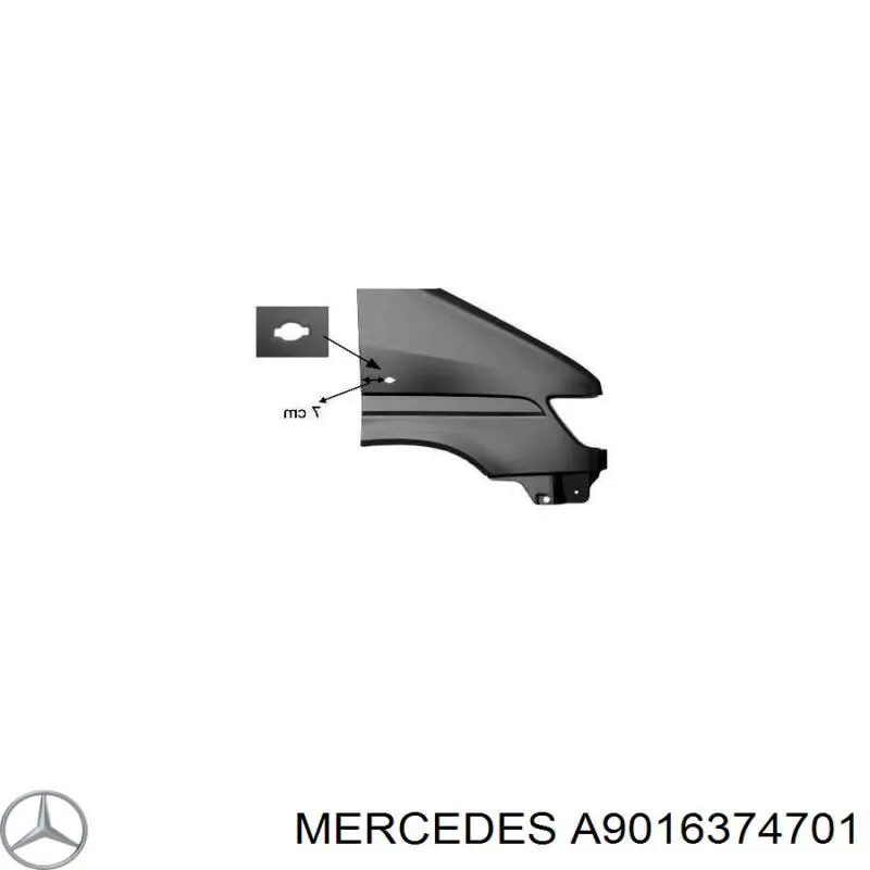 Крило переднє праве A9016374701 Mercedes