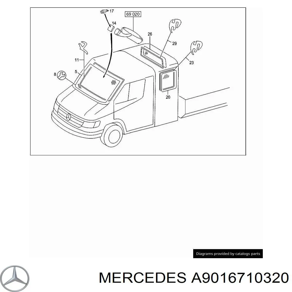 Ущільнювач лобового скла Mercedes A9016710320 ціна, від 18.84 USD