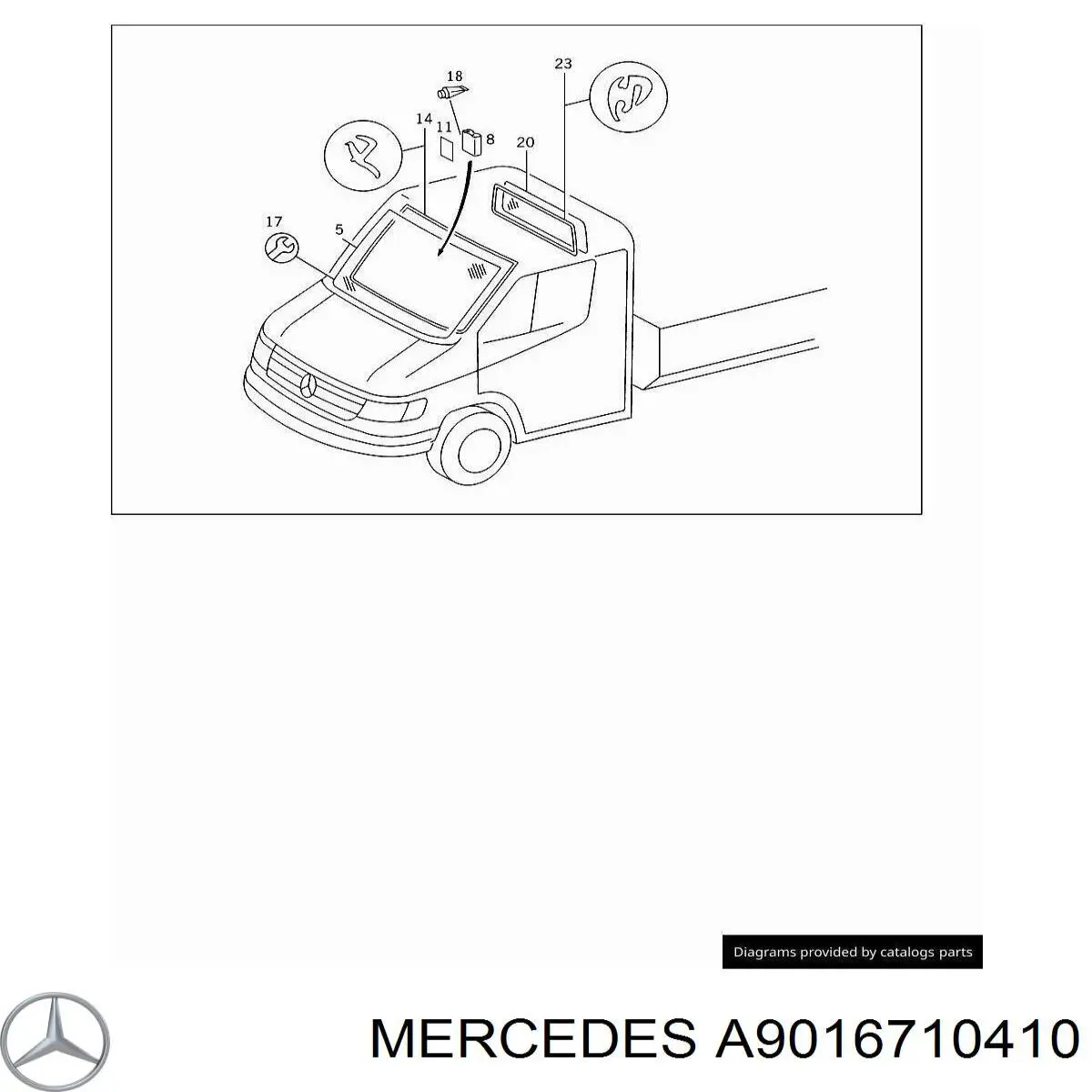 A9016710410 Mercedes Автомобільне скло