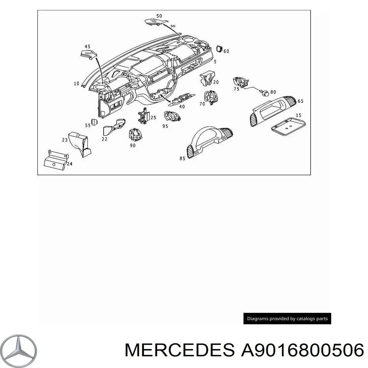 Панель приладів торпеди A9016800506 Mercedes