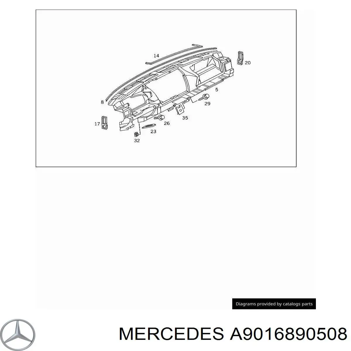 Mercedes A9016890508 ціна, від 33.75 USD