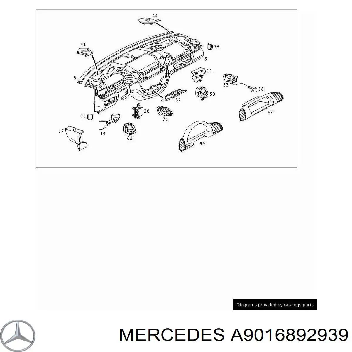  Mercedes A9016892939 ціна, від 1.27 USD