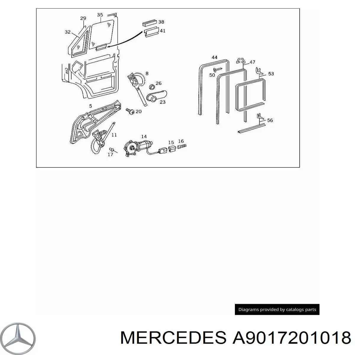 A9017201018 Mercedes Скло пасажирських дверей
