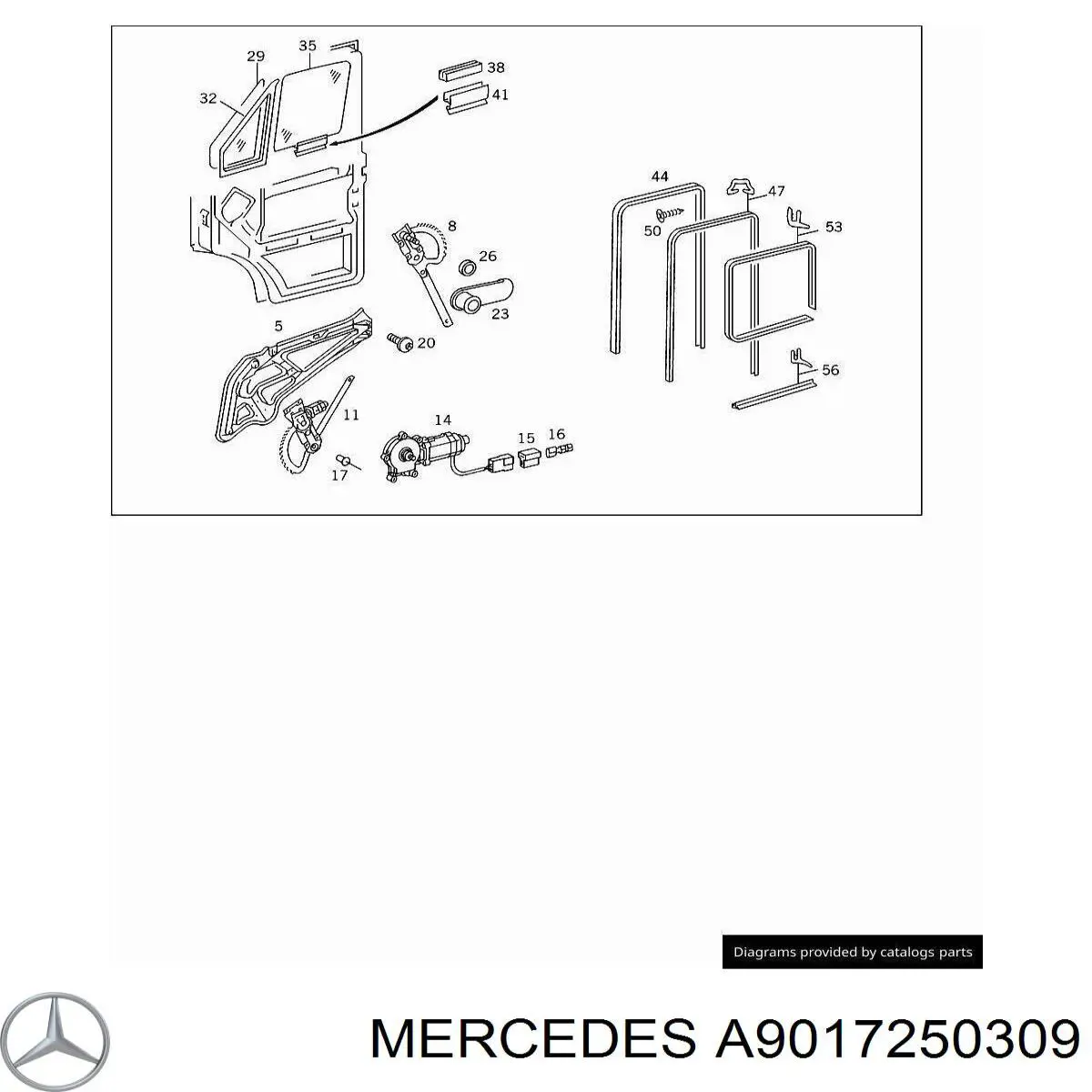 A9017250309 Mercedes Скло вікна дверей водія нерухоме