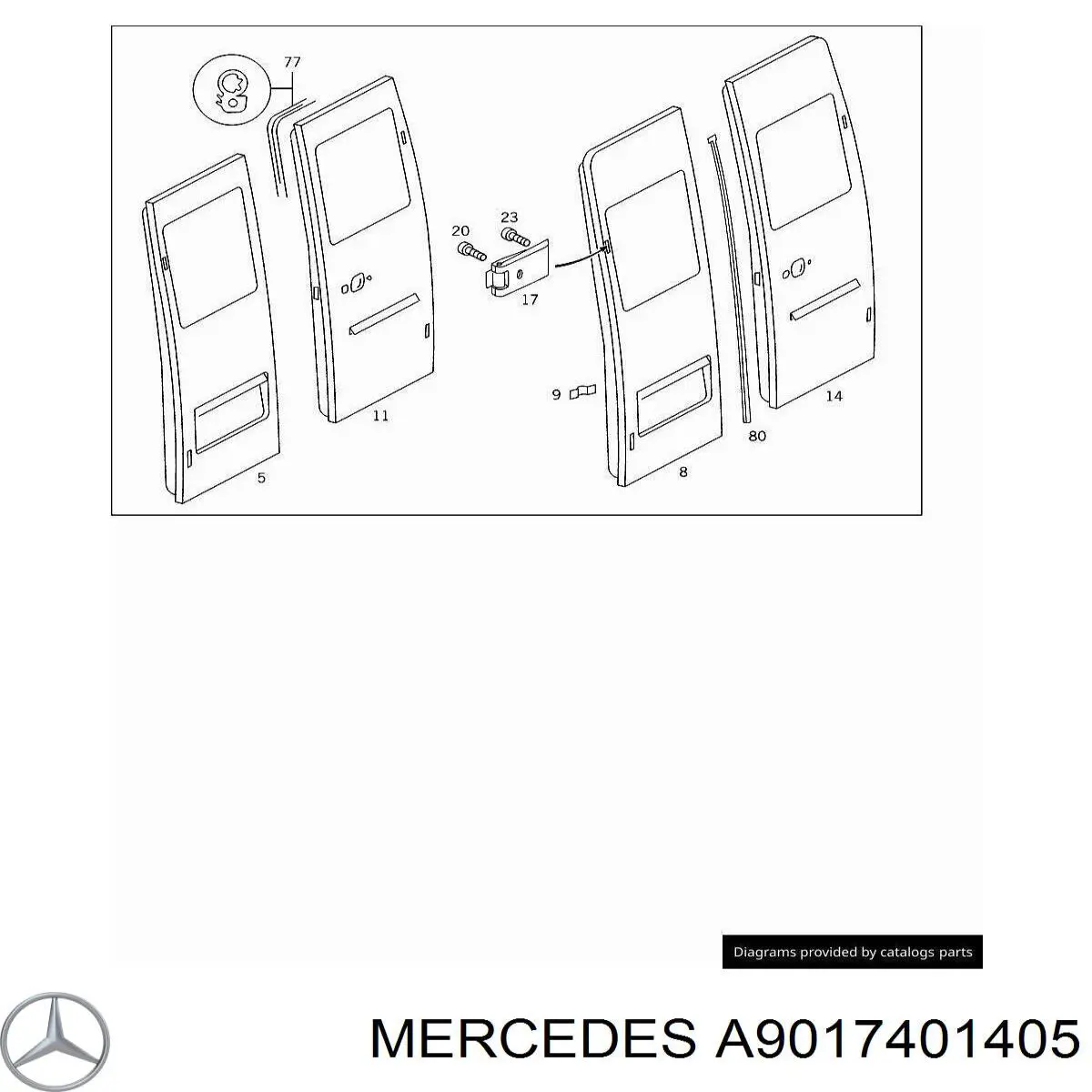 П'яті двері Mercedes A9017401405 ціна, від 1433.34 USD