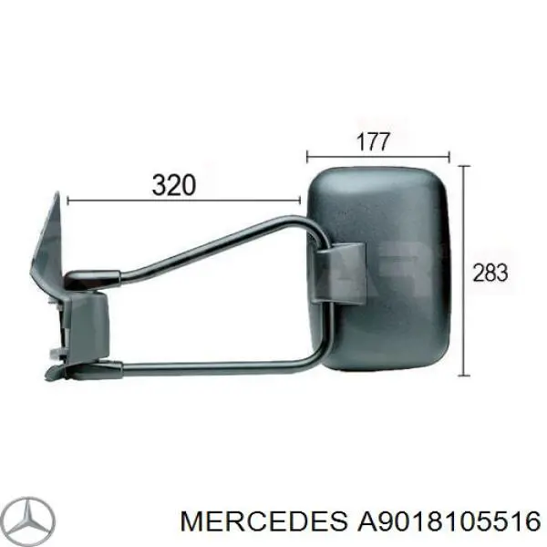 Ліве бокове дзеркало A9018105516 Mercedes