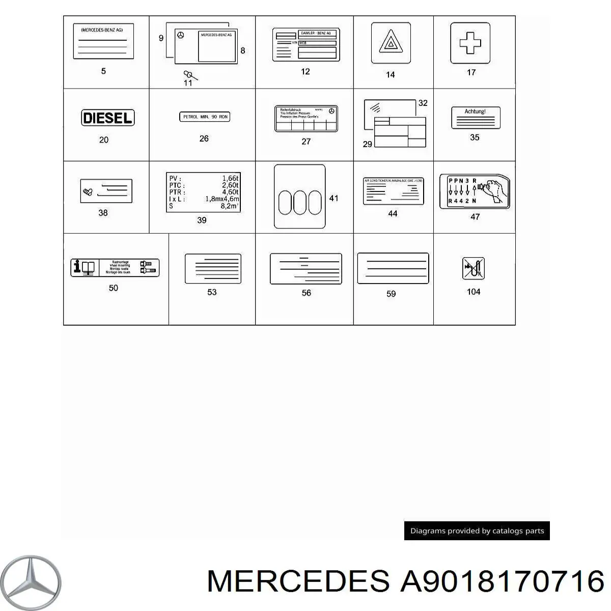  Mercedes A9018170716 ціна, від 29.84 USD