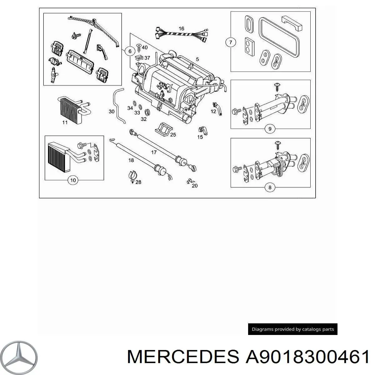 Корпус печі в зборі Mercedes A9018300461 ціна, від 13.77 USD