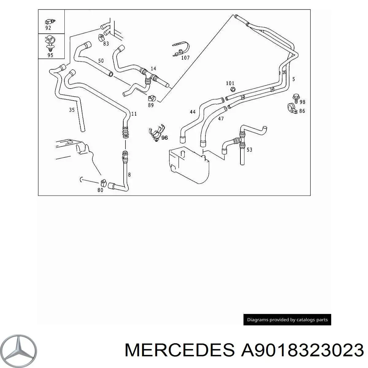 A9018323023 Mercedes Шланг термостата