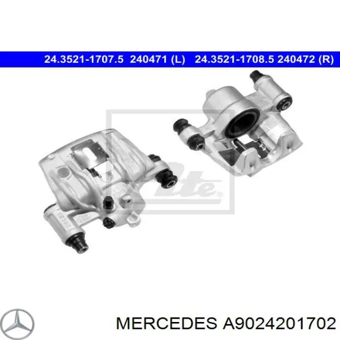 Супорт гальмівний задній правий Mercedes A9024201702 ціна, від 47.91 USD