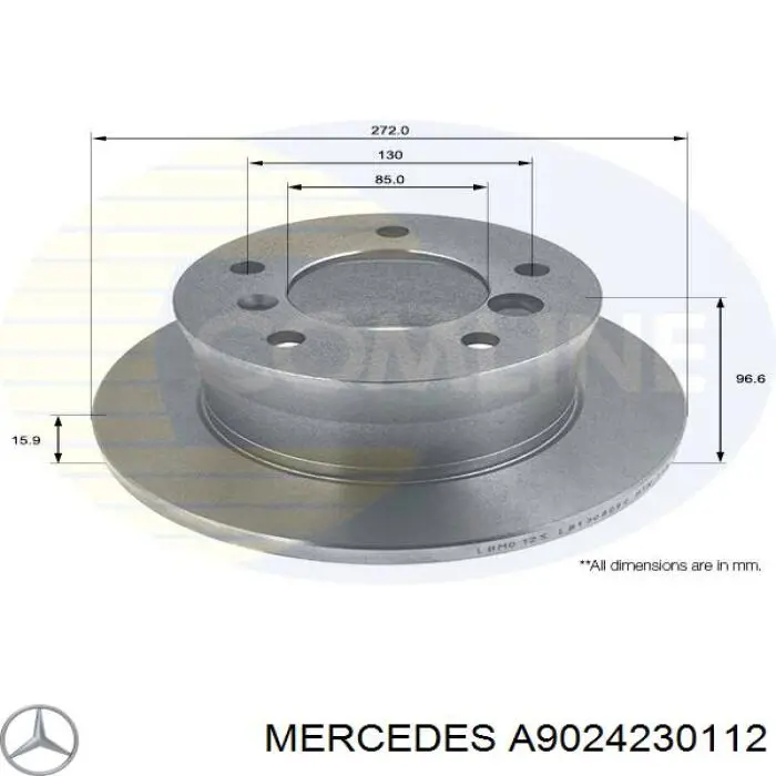 Купити A9024230112 Mercedes Диск заднього гальма