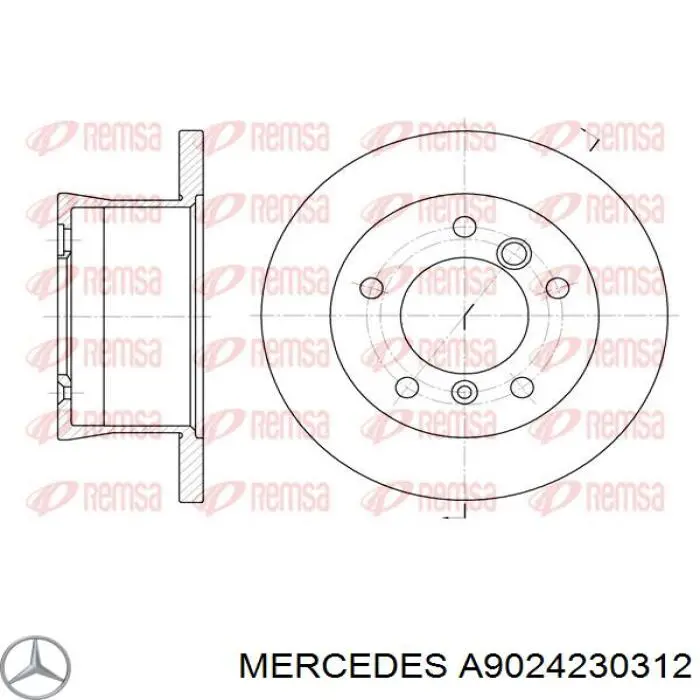 Купити A9024230312 Mercedes Диск заднього гальма
