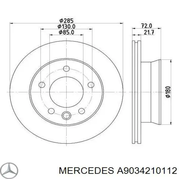 Купити A9034210112 Mercedes Ротор гальмівний