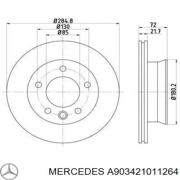 A903421011264 Mercedes Гальмо дискове переднє