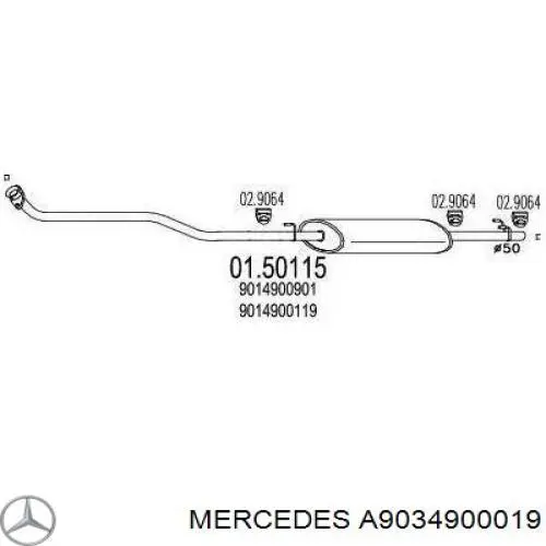 A9034900019 Mercedes глушник, передня частина
