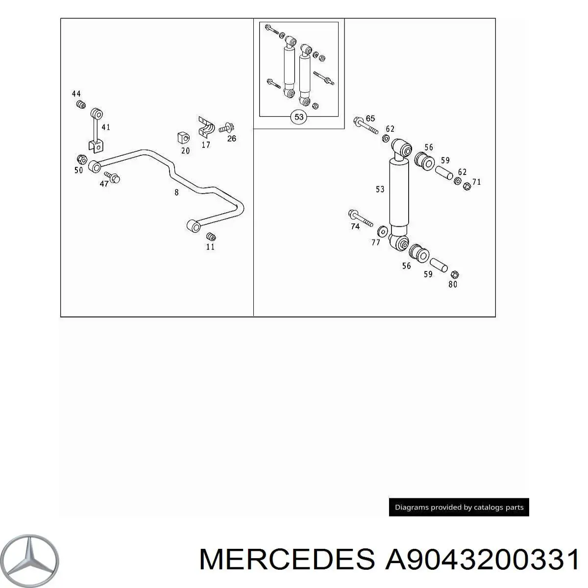 Амортизатор задній A9043200331 Mercedes