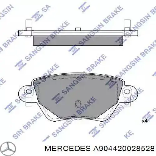 Купити A904420028528 Mercedes Трос ручного гальма задній, правий
