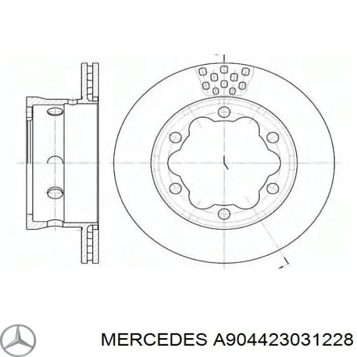 Купити A904423031228 Mercedes Диск заднього гальма