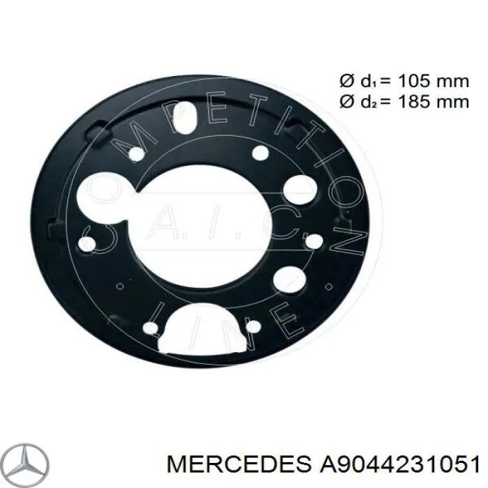 Купити A9044231051 Mercedes Захист гальмівного диска заднього, лівого