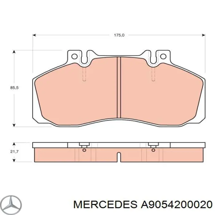 Задні гальмівні колодки Mercedes A9054200020 ціна, від 35.64 USD