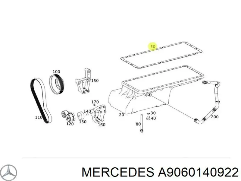 Прокладка піддону картера двигуна Mercedes A9060140922 ціна, від 28.56 USD